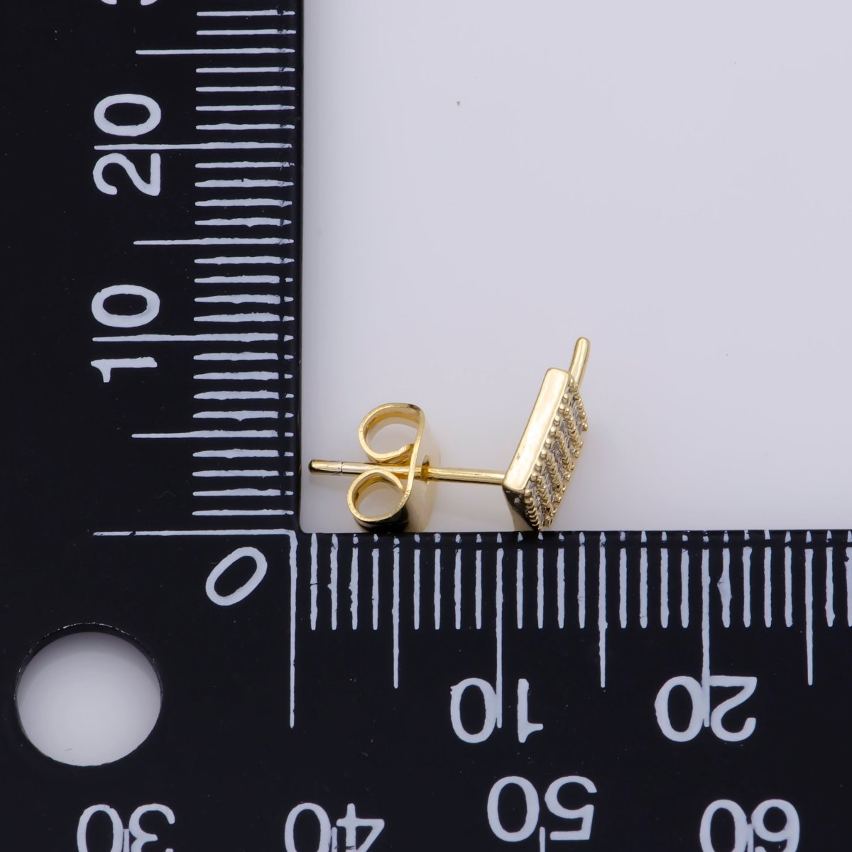 24k Vermeil Gold Earrings, Tiny Stud Earring, Square Earring, Gift for Her, Earrings for Women, Everyday Wear Earrings, Cubic Zirconia Jewel, K-748