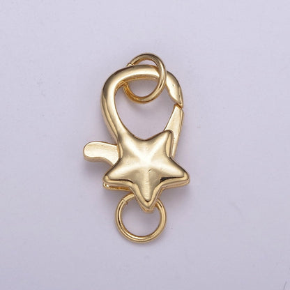 24x12.6mm Gold Small Star Shaped Lobster Claw Clasp L-570