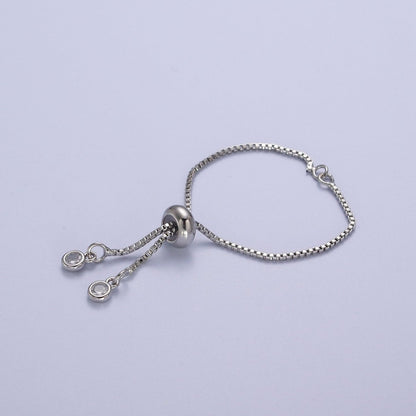 2.5 Inch Adjustable Box Chain Bracelet Supply in Gold, Silver, Black, Rose Gold | K-124 K-130 K-132 K-133
