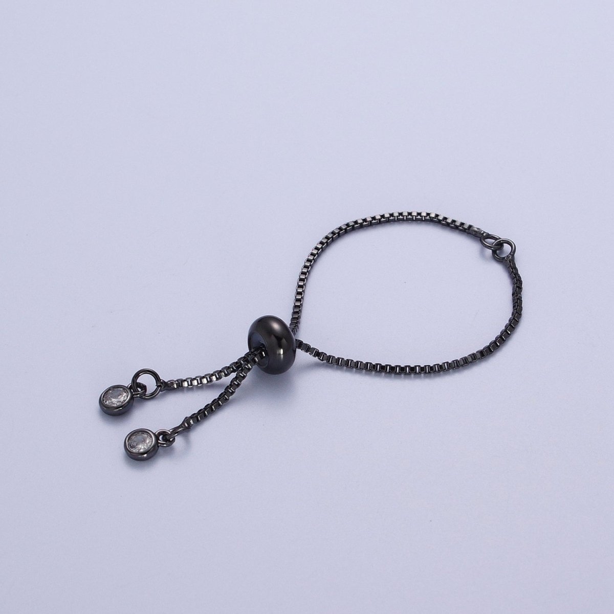 2.5 Inch Adjustable Box Chain Bracelet Supply in Gold, Silver, Black, Rose Gold | K-124 K-130 K-132 K-133