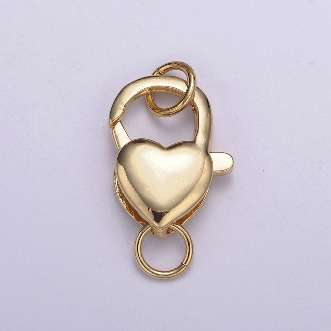 25.2x12.3mm Gold Small Heart Shaped Lobster Claw Clasp L-571
