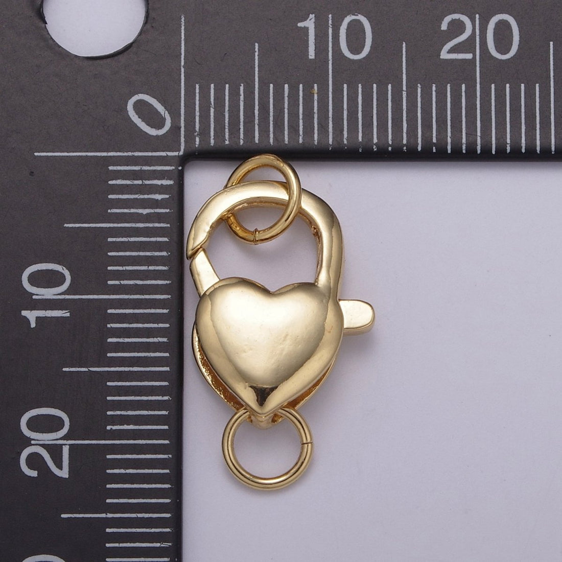 25.2x12.3mm Gold Small Heart Shaped Lobster Claw Clasp L-571