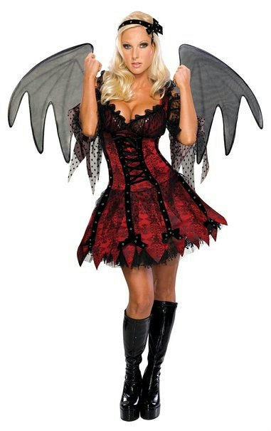 Secret Wishes Vampire Fairy Adult Costume with Wings Size XS 0-2