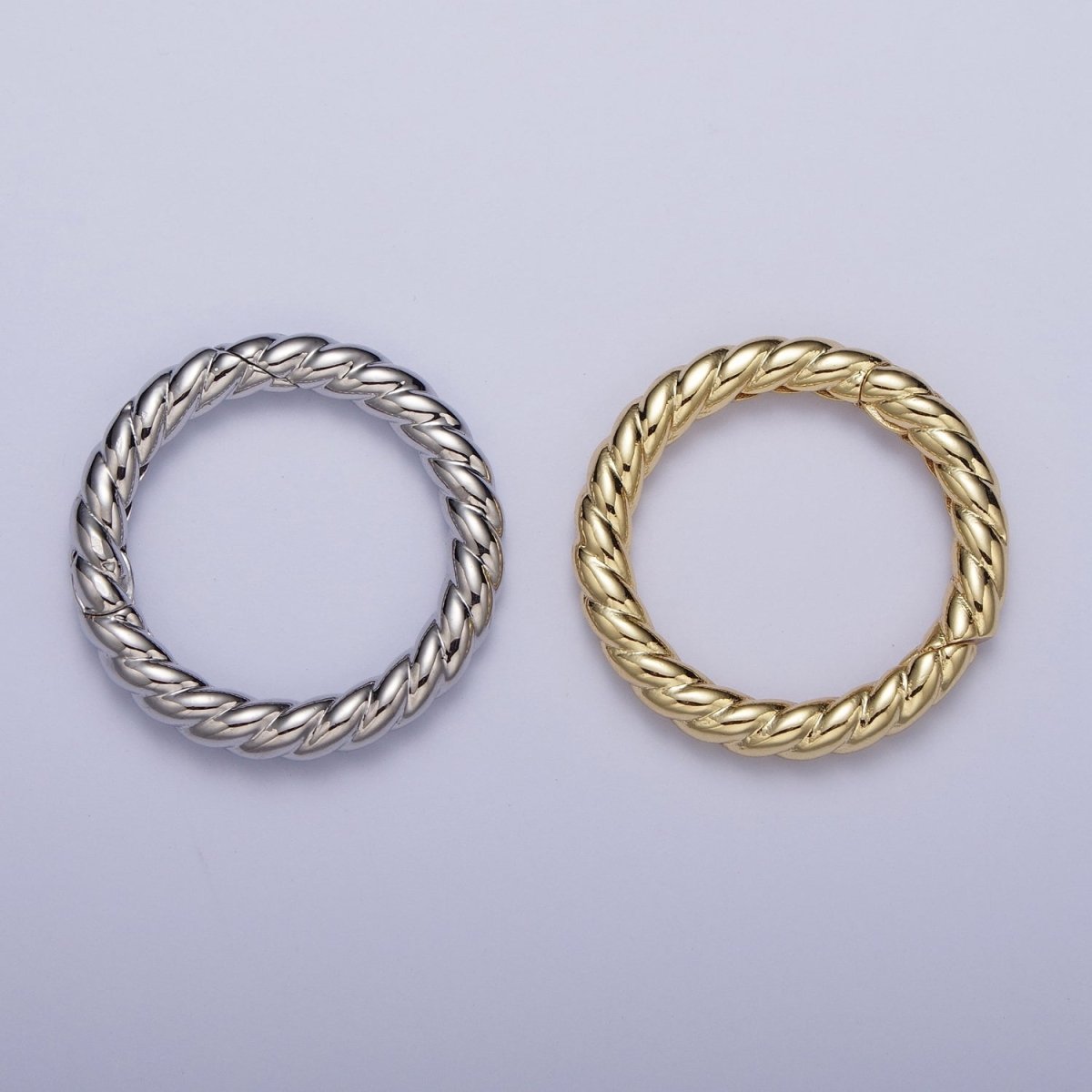 25.8mm Gold / Silver Twisted Braid Spring Gate Supply | K-069 K-073