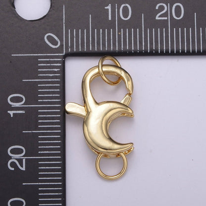 25.8x12.7mm Gold Small Moon Shaped Lobster Claw Clasp L-572