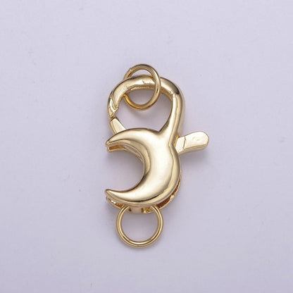 25.8x12.7mm Gold Small Moon Shaped Lobster Claw Clasp L-572