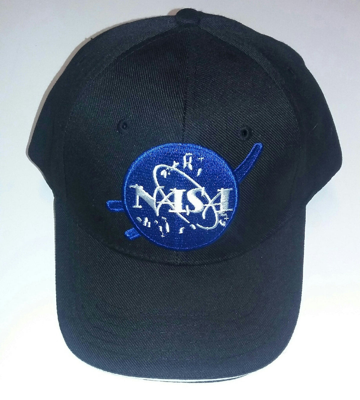 Adjustable Black NASA Insignia Embroidered Baseball Cap Astronaut Costume Hat