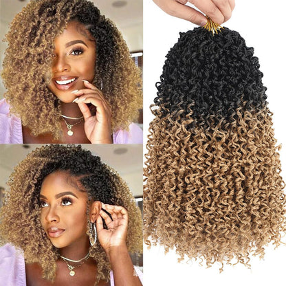 Synthetic Fiber Wig8 Inches24 StrandsCrocheted Small CurlsIrregular Style