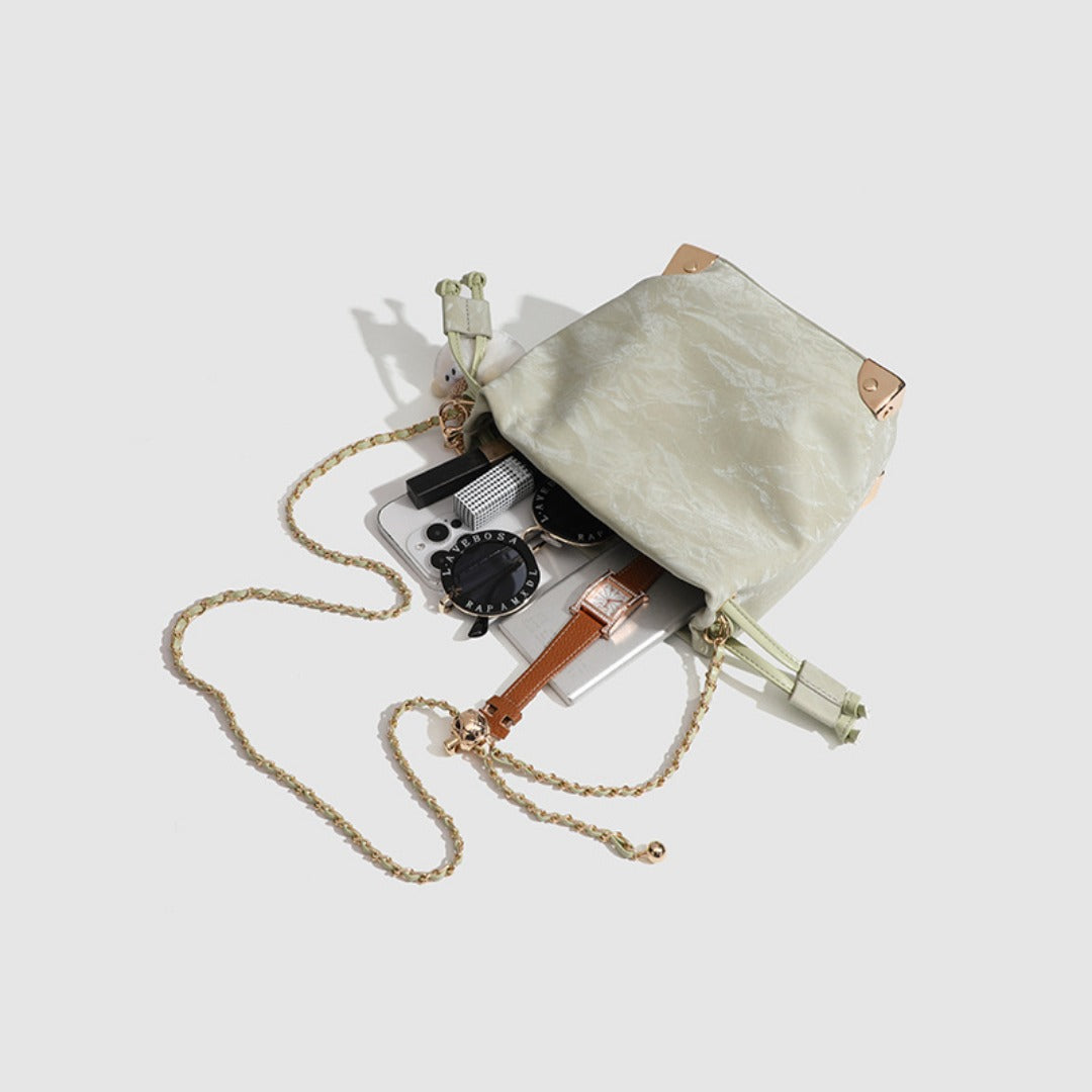 drawstring Chic Mini Bucket Bag - Stylish Women&