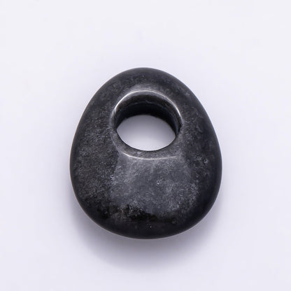 25mm Natural Gemstone Chubby Teardrop Slide Charm Pendant | Findings-00470 ~ Findings-00478
