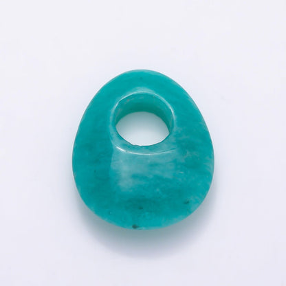 25mm Natural Gemstone Chubby Teardrop Slide Charm Pendant | Findings-00470 ~ Findings-00478