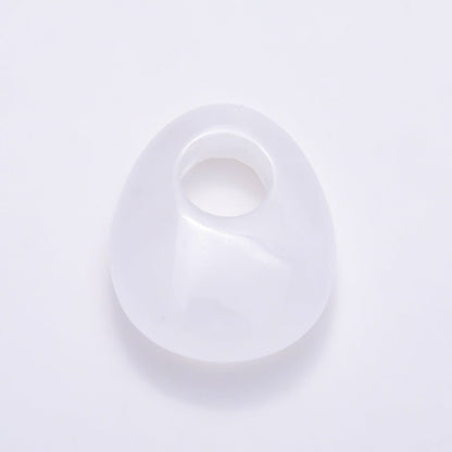 25mm Natural Gemstone Chubby Teardrop Slide Charm Pendant | Findings-00470 ~ Findings-00478