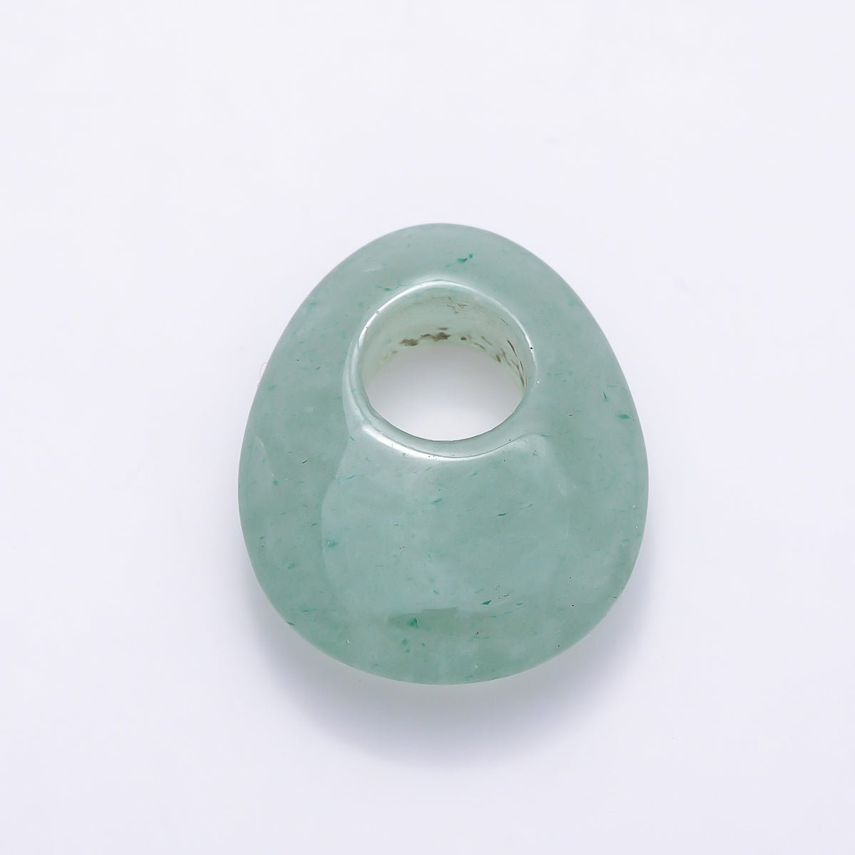 25mm Natural Gemstone Chubby Teardrop Slide Charm Pendant | Findings-00470 ~ Findings-00478