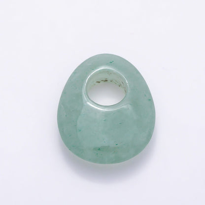 25mm Natural Gemstone Chubby Teardrop Slide Charm Pendant | Findings-00470 ~ Findings-00478