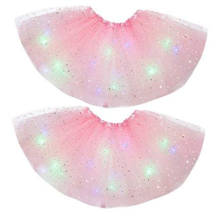 Magical &amp; Luminous  LED Princess Halloween Tutu Skirt Sequins Shiny Skirt
