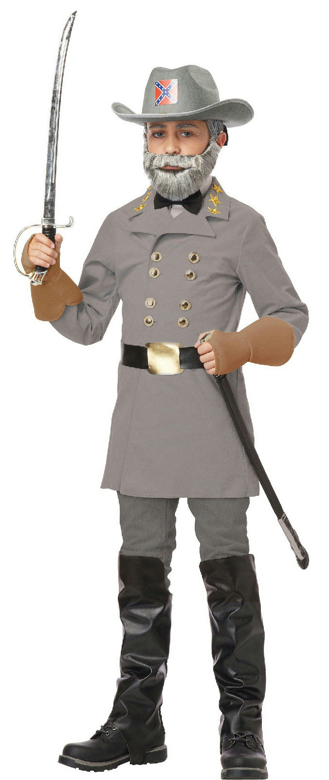 Civil War Confederate Officer General Lee Child Costume Size Medium 8-10