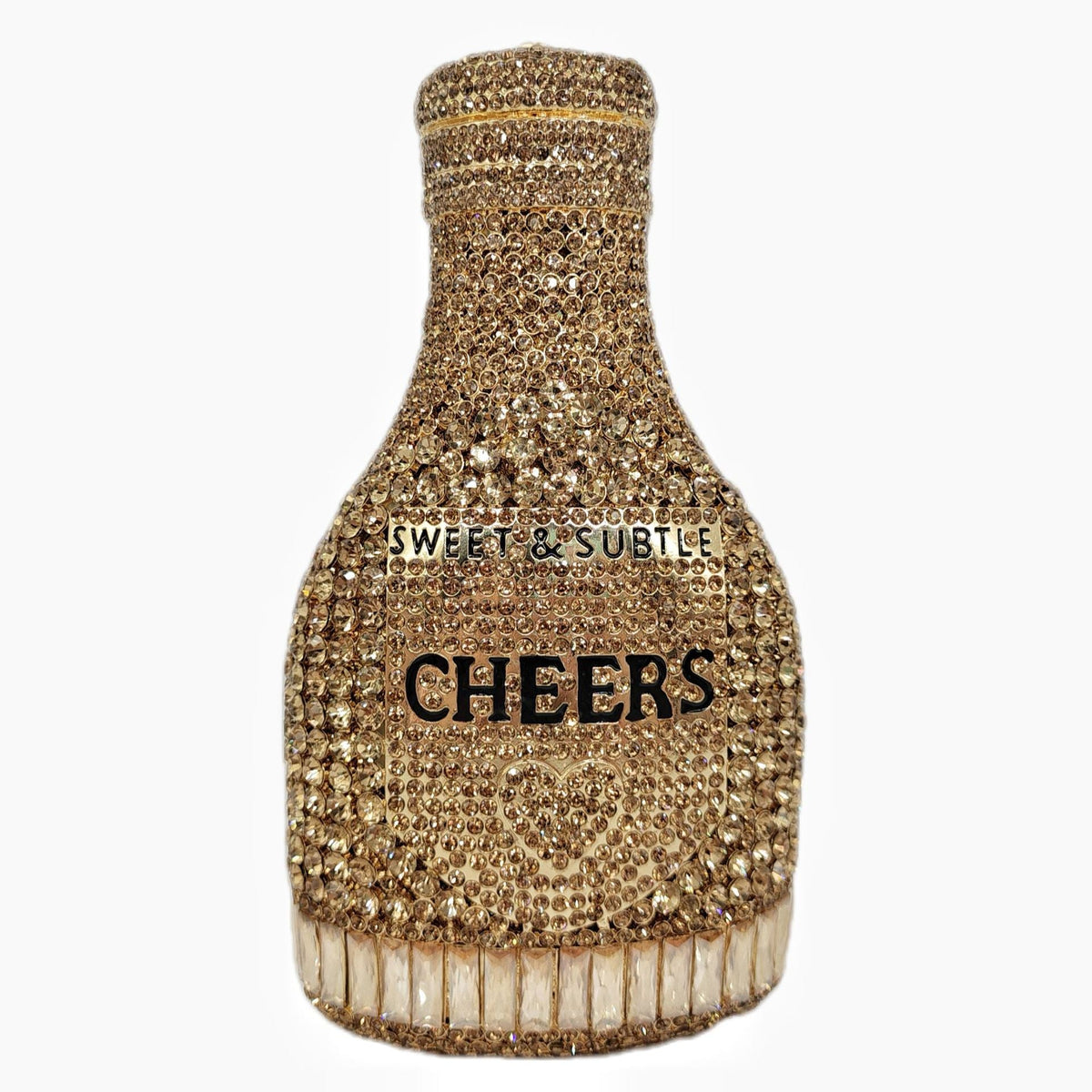 Champagne Bottle Rhinestone Evening Clutch Women&