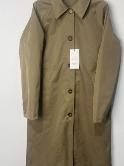 Button Up Raglan Sleeve Trench Coat