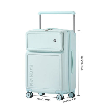 2026 New Large Capacity Front Opening Aluminum Frame Luggage With ABS PC Zipper Boarding Box 20-28 Inches