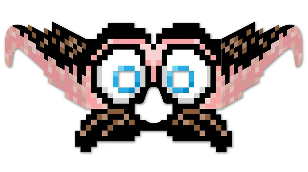 8-Bit Moustache &amp; Eyes Paper Eyeglasses