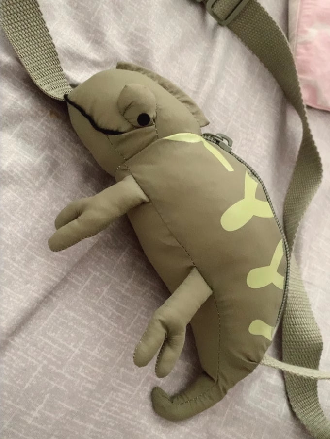 Cartoon Cute Green Lizard Bag Chameleon Children&