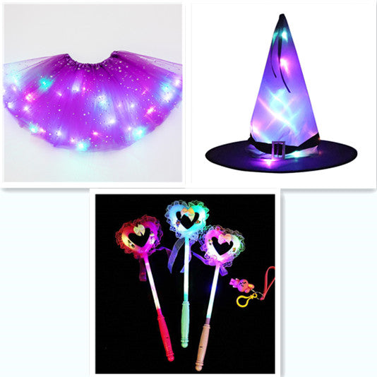 Magical &amp; Luminous  LED Princess Halloween Tutu Skirt Sequins Shiny Skirt