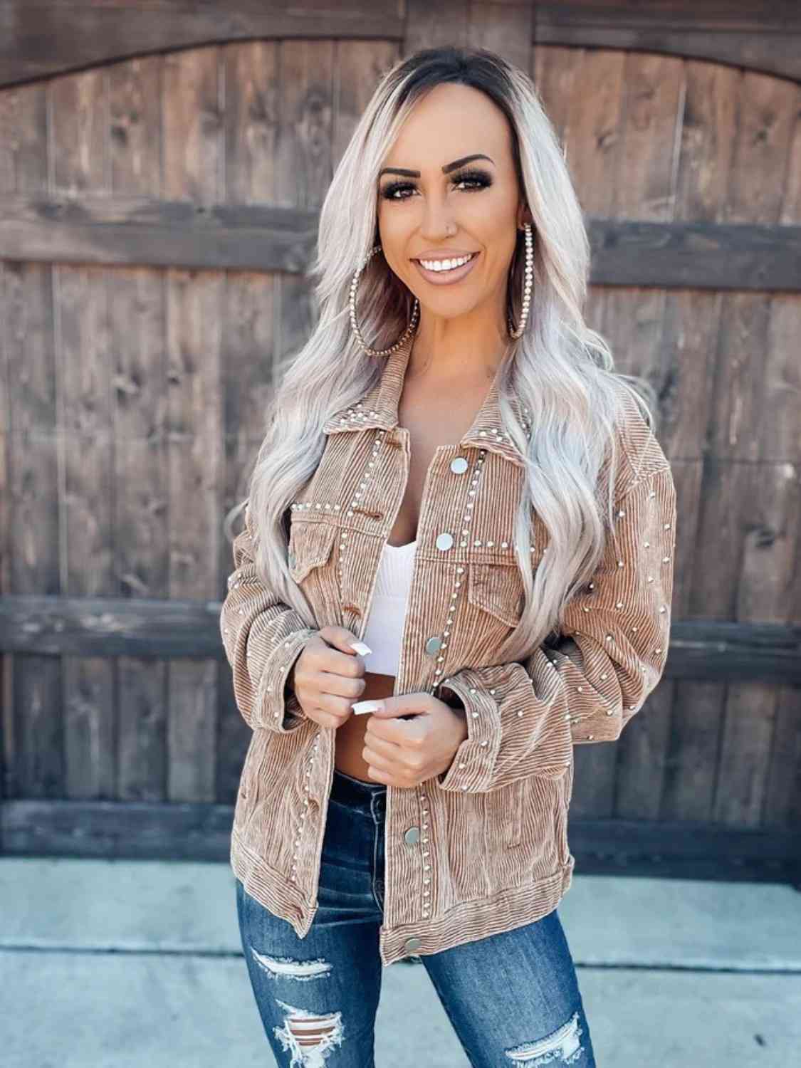 Women’s Collared Neck Button-Down Jacket For Casual and Everyday Use Elegant Simple Jacket