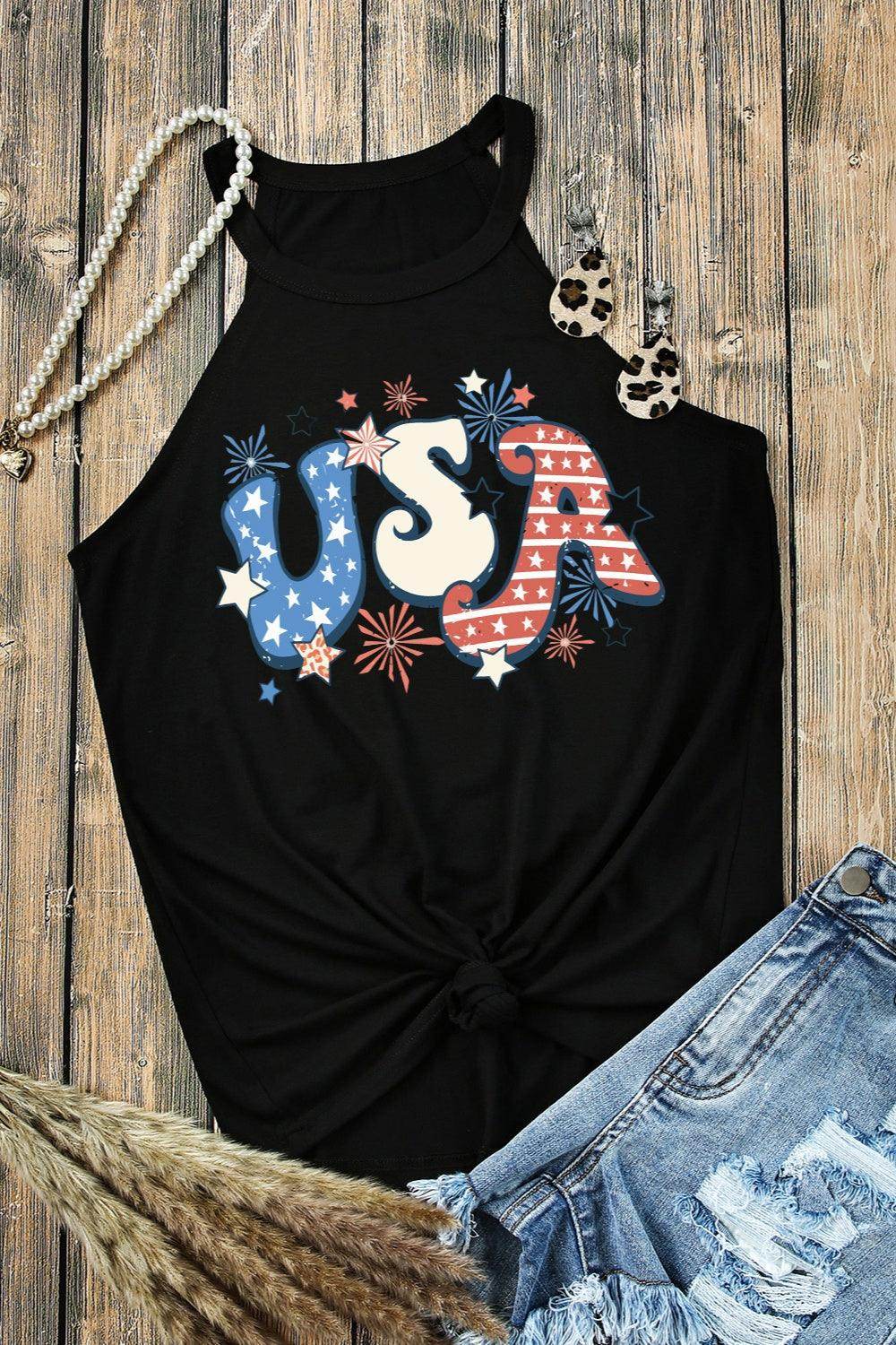 Letter Graphic Round Neck Tank for Women Casual Style