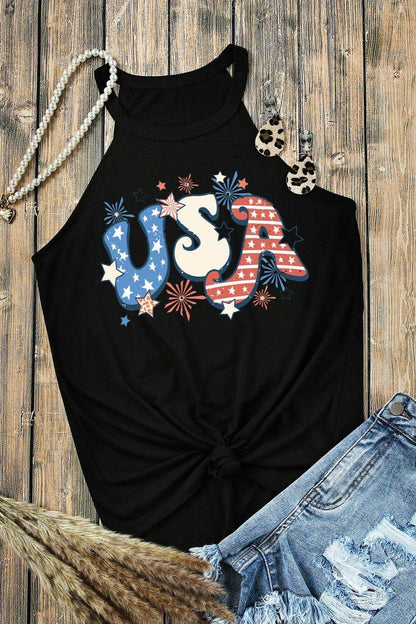 Letter Graphic Round Neck Tank for Women Casual Style