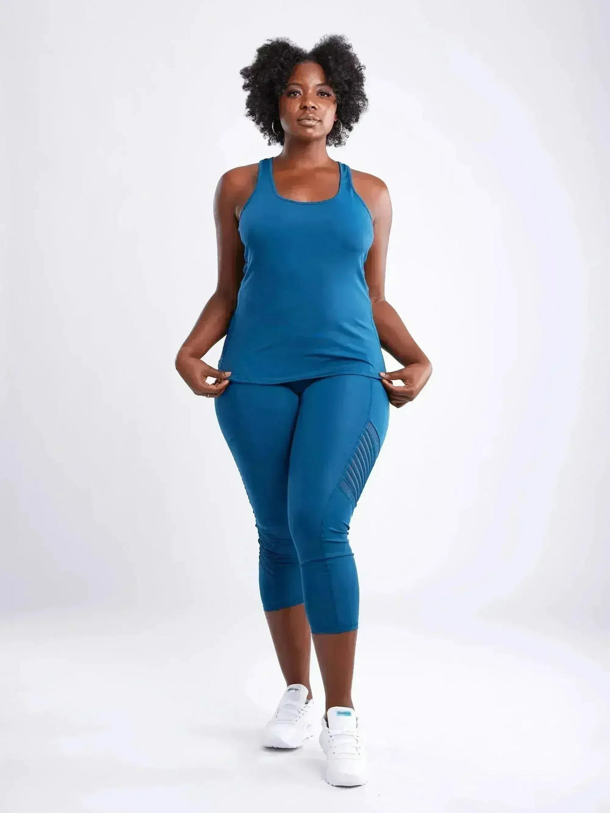 High-Waisted Pilates Leggings with Side Pockets &amp; Mesh Panels