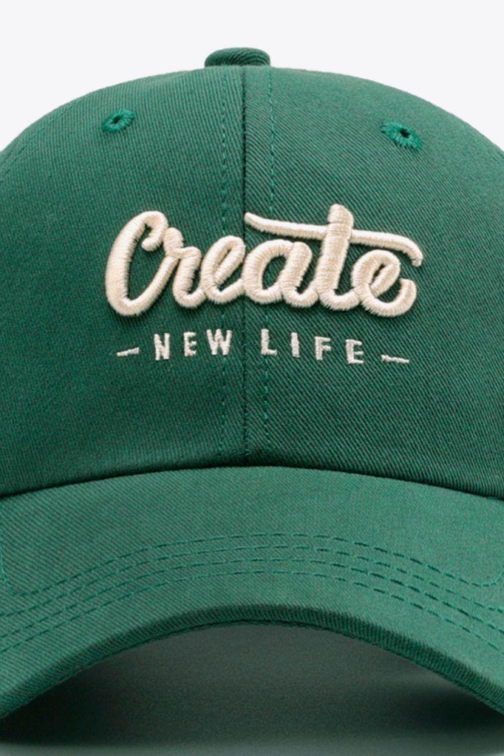 CREATE NEW LIFE Adjustable Cotton Baseball Cap for All Sizes