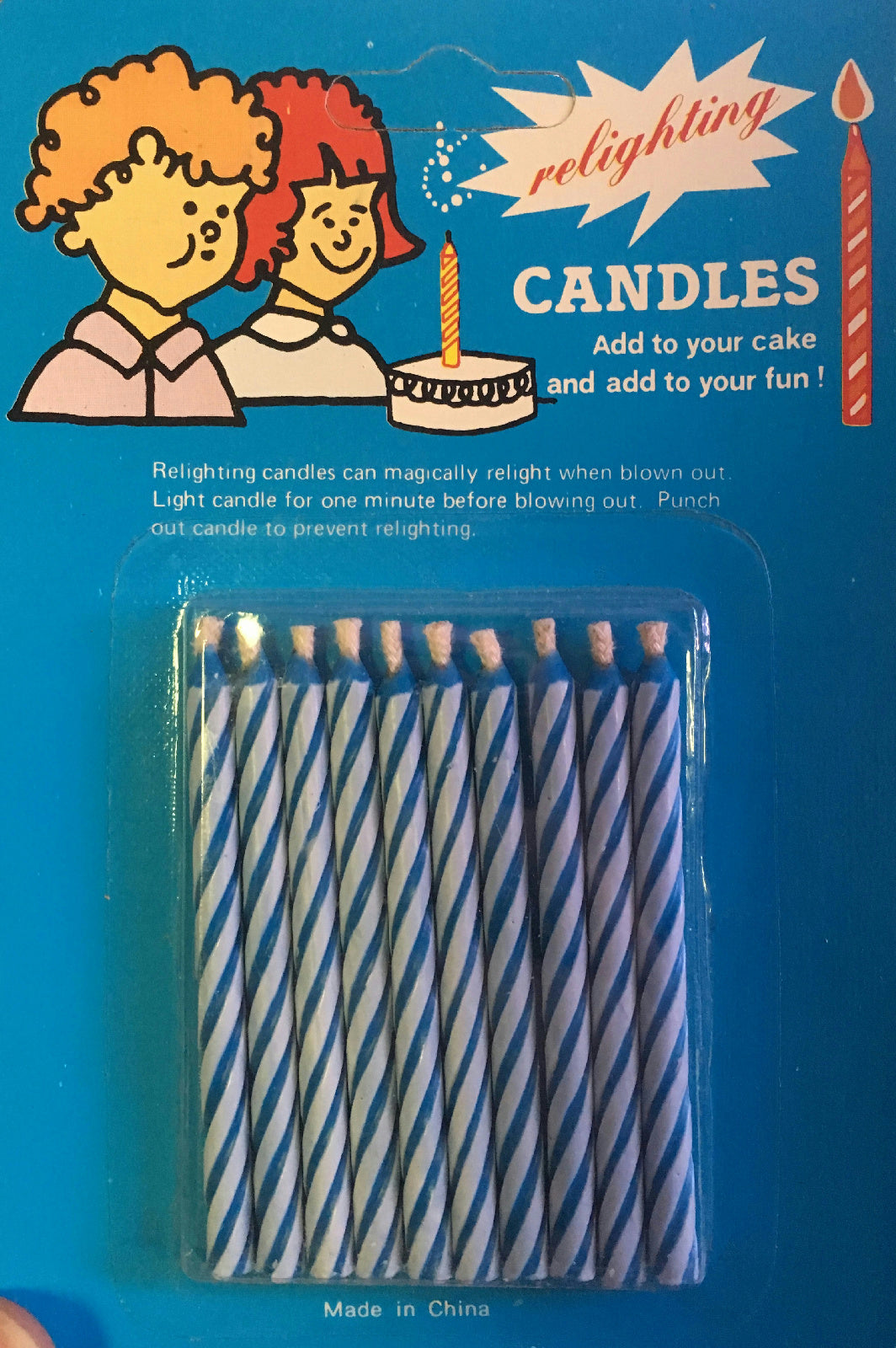 Peter Alan Blue Magic Relighting Birthday Cake Relight Party Candles Gag Prank