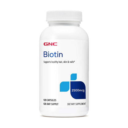 GNC Biotin 2500mcg, Hair, Skin &amp; Nails Support, 120 Capsules