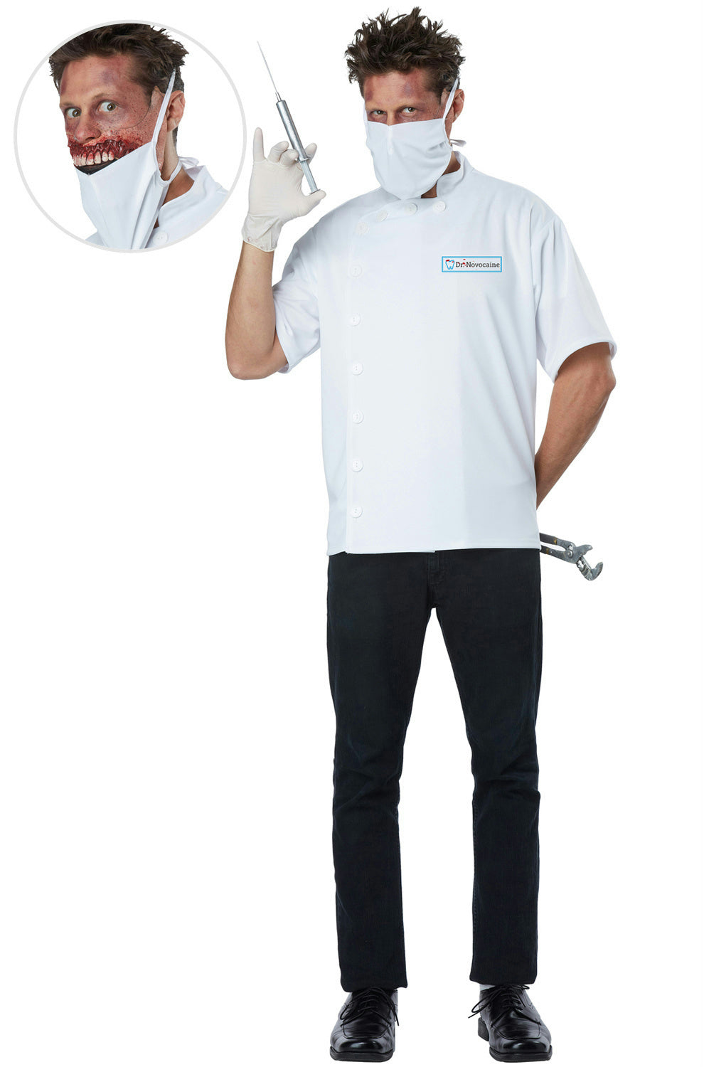 Doctor Novocaine Creepy Scary Killer Dentist Adult Costume Large/X-Large 42-46
