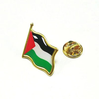 Palestine Flag Butterfly Clasp Badge