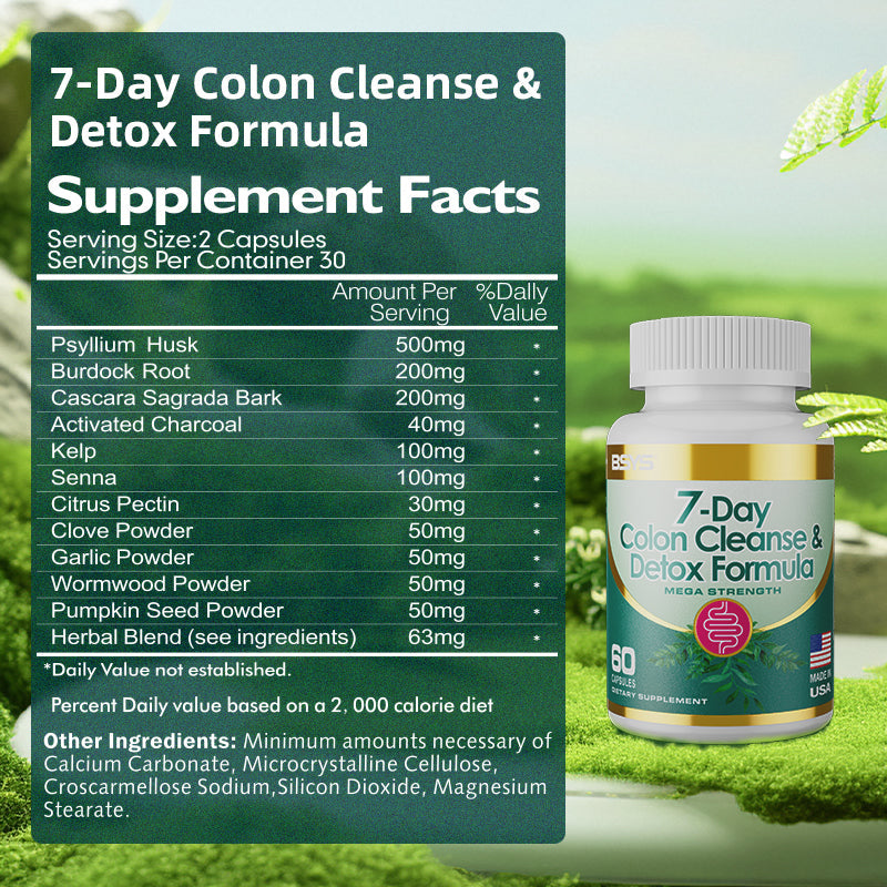 7-Day Colon Cleanse &amp; Detox Formula Capsulese
