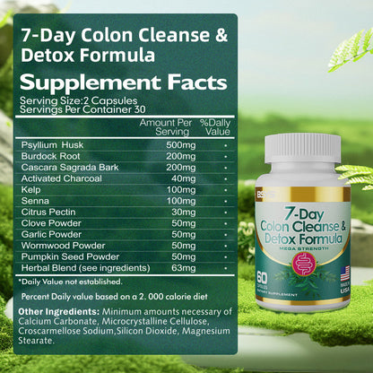 7-Day Colon Cleanse &amp; Detox Formula Capsulese