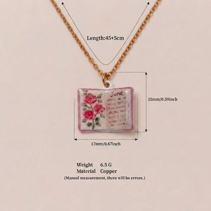 Retro Book Necklace For Women