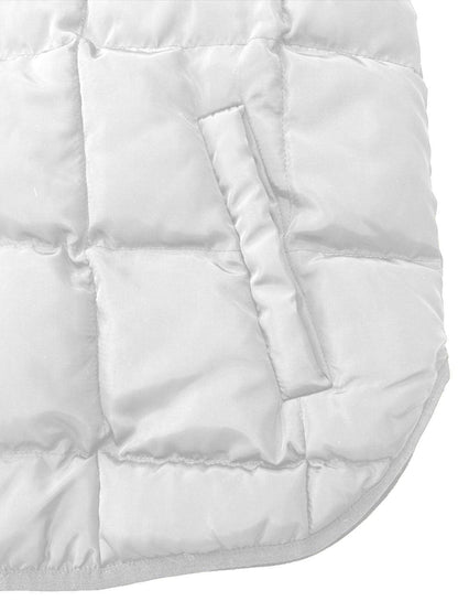 Pocketed Plaid Quilted Zip Up Winter Coat for Women