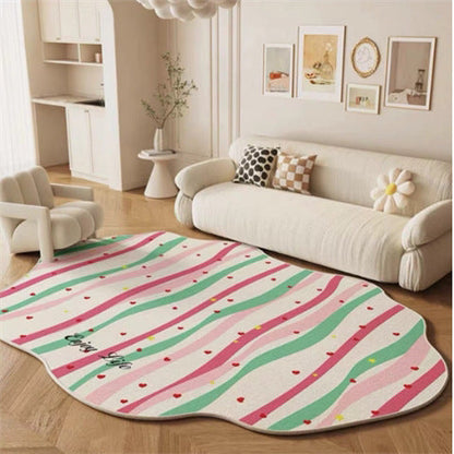 Bedside Rug Mat Home Use Cream Style Floor Mat