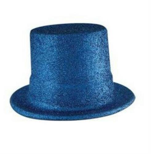 Beistle Plastic Blue Glitter Coated Top Hat