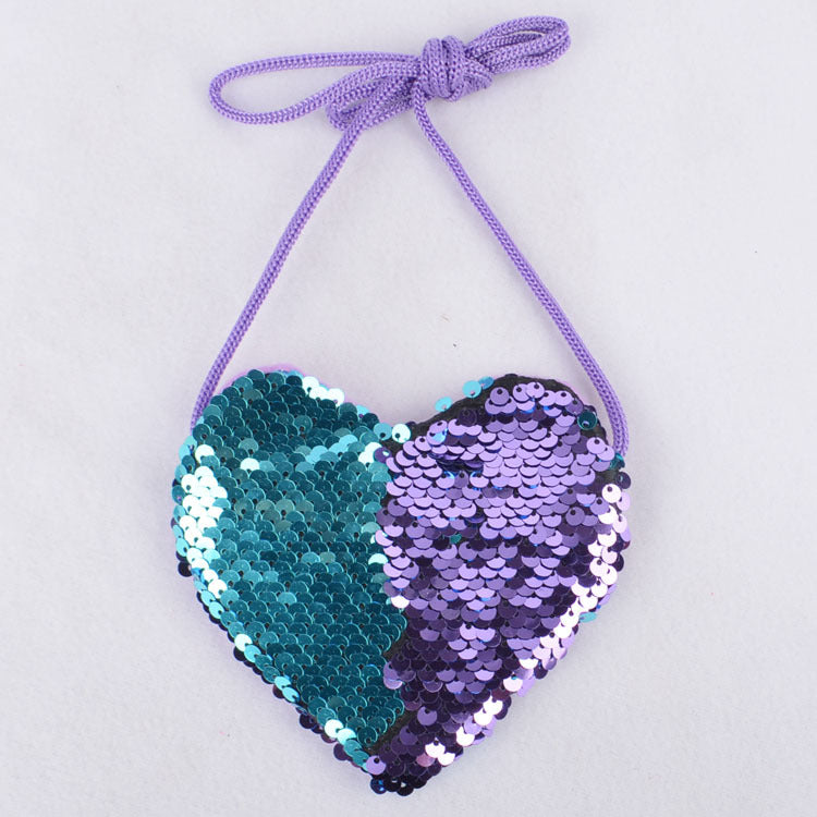 Sequined lanyard bag love children&