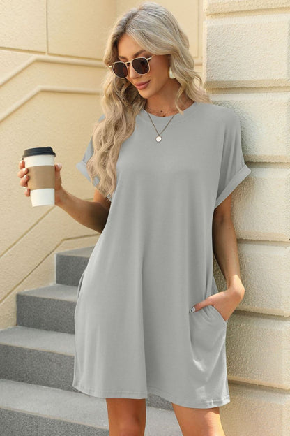 Short Sleeve Mini Dress with Pockets Casual &amp; Stylish Everyday Wear