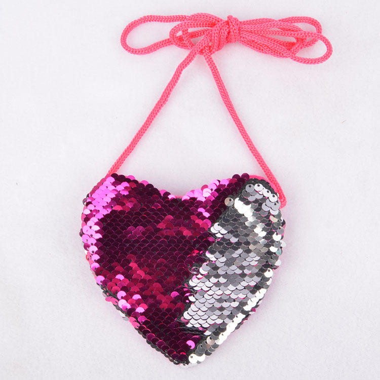 Sequined lanyard bag love children&