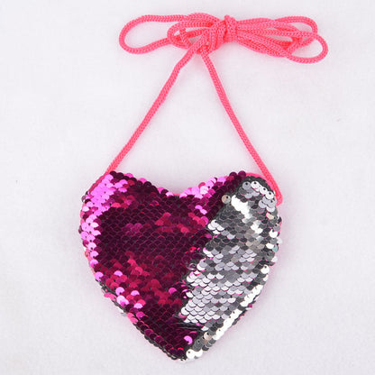 Sequined lanyard bag love children&