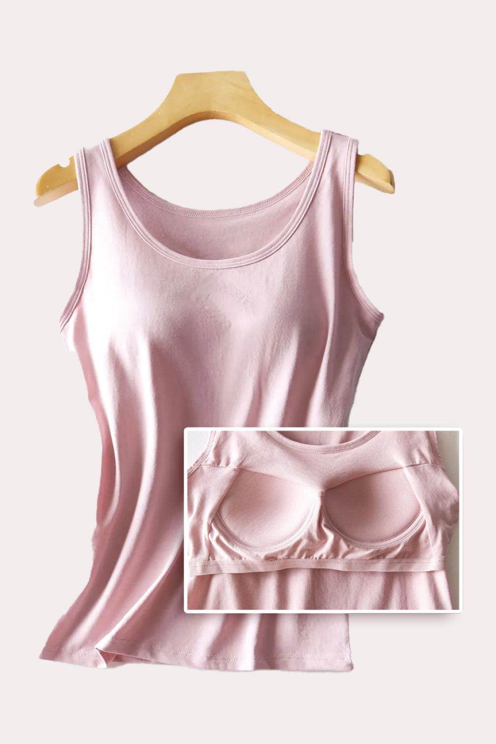 Round Neck Tank with Bra for Comfortable Everyday Wear