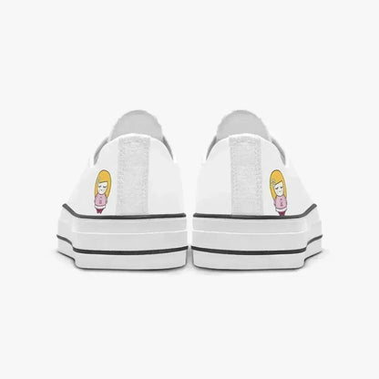 Sue Sue Sweet Low Canvas Shoes-White sole