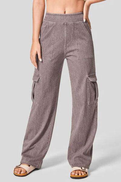 High Waist Straight Leg Cargo Jeans for Modern Style