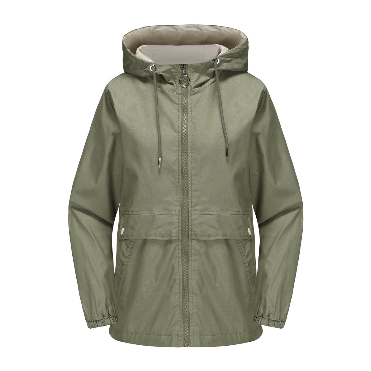 New Hooded Solid Color Trench Coat For Women