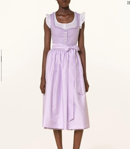 Lace-up Bow Long French-style Dress Elegant For Workwear